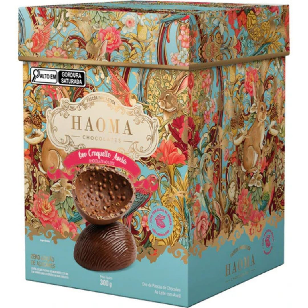 Ovo Craquelle de Chocolate ao Leite com Avelã 300g - Haoma